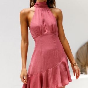 Hello Molly Pink High Neck Cocktail Dress NWT Size 6